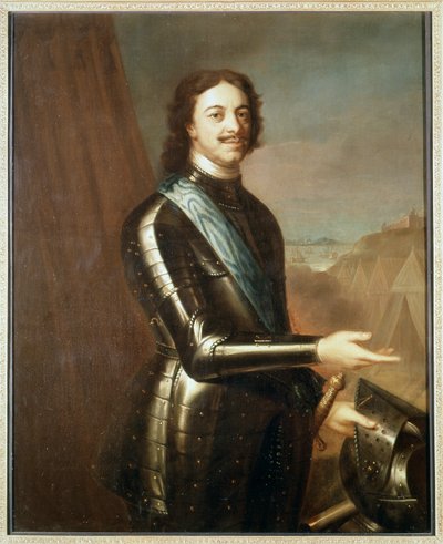 Portret van Pierre Le Grand in harnas door Unknown artist