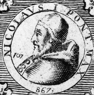 Portret van paus St. Nicolaas I de Grote (858-867) door Unknown artist