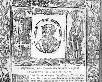 Portret van Robert de Vrome, koning van Frankrijk van 996 tot 1031 door Unknown artist