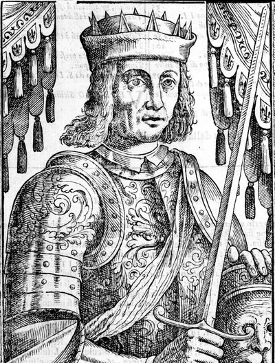 Portret van Roger II van Hauteville, stichter van de monarchie van Sicilië. Houtsnede uit de 16e eeuw. door Unknown artist