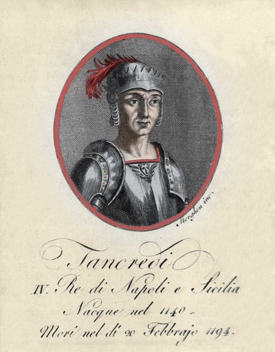 Portret van Tancrede de Lecce (Tancredi) koning van Sicilië en Napels (1140-1194). door Unknown artist