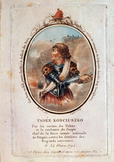 Portret van Thaddeus Kosciuszko, Poolse patriot door Unknown artist