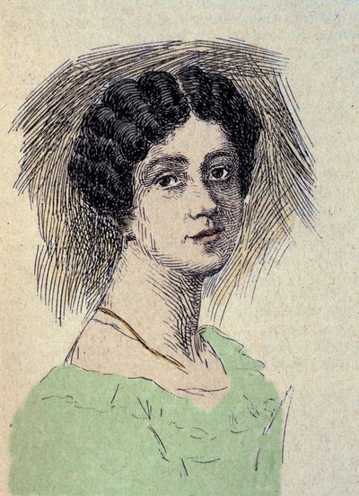 Portret van Theodore Ulrike Sophie von Levetzow (1804-1899) Laatste Liefde door Johann Wolfgang von Goethe (1749-1832) Gravure door Unknown artist