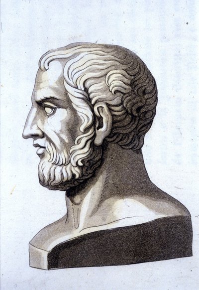 Portret van Theophrastus (372 v.Chr.- 287 v.Chr.), Griekse filosoof door Unknown artist