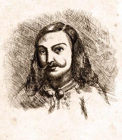 Portret van Théophile Gautier. Tekening. 19e eeuw door Unknown artist