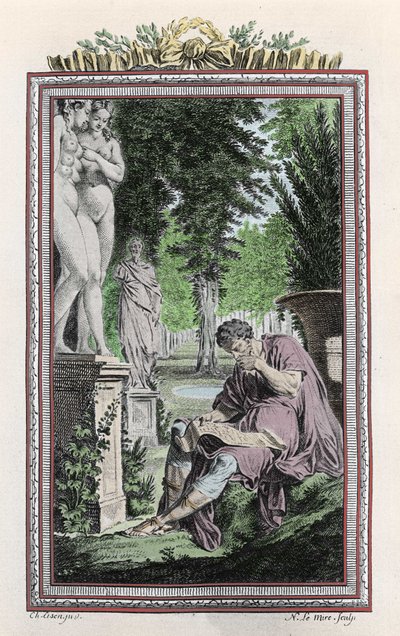 Portret van Titus Lucretius Carus (Lucrece) Romeinse filosoof en dichter in 