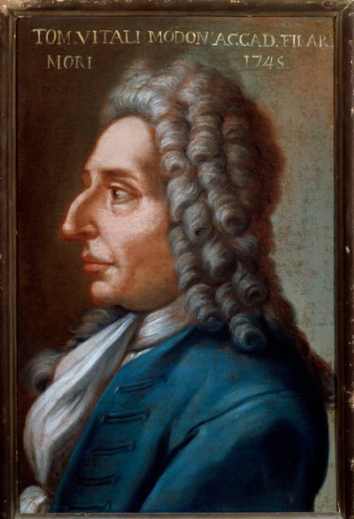 Portret van Tommaso Antonio Vitali Modoni (1663-1745) Italiaanse componist en violist door Unknown artist
