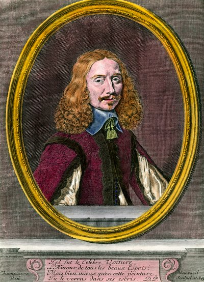 Portret van Vincent Car (1597-1648) Franse schrijver Gravure uit de 18e eeuw Privécollectie door Unknown artist