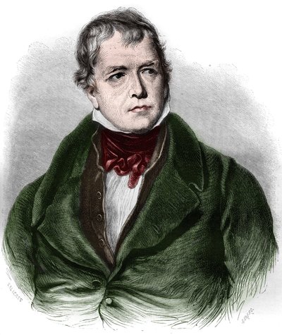 Portret van Walter Scott (1771-1832), Schotse dichter en romanschrijver. door Unknown artist