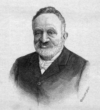 Portret van Wilfrid de Fonvielle, Franse journalist en luchtvaartpionier - gravure van 1893 door Unknown artist
