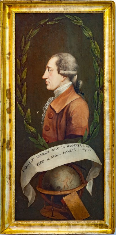 Portret van William Herschel, Het Astronomisch Observatorium "Giuseppe Piazzi", de Pisana Toren door Unknown artist