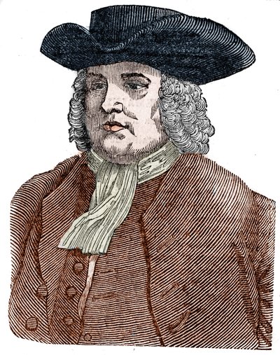 Portret van William Penn (1644-1718) oprichter van Pennsylvania. Engelse religieuze hervormer en columnist door Unknown artist