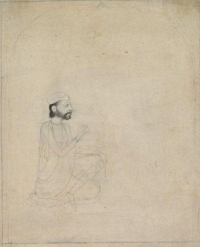 Portret van een zittende man door Unknown artist