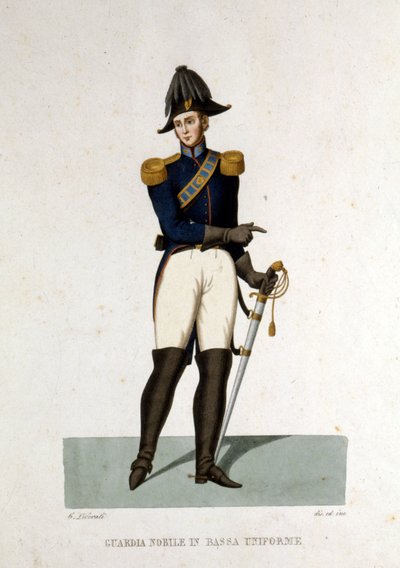 Portret van een lid van de edele garde van de Vaticaanstaat. door Unknown artist