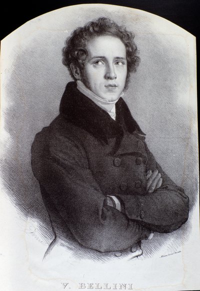 Portret van Italiaanse componist Vincenzo Bellini door Unknown artist