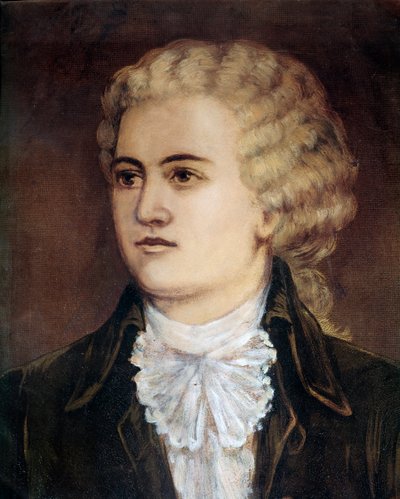 Portret van de Oostenrijkse componist Wolfgang Amadeus Mozart (1756-1791) tijdens zijn verblijf in Praag in 1786 door Unknown artist