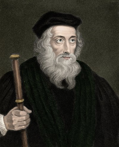 Portret van de Engelse theoloog en hervormer John Wyclif door Unknown artist