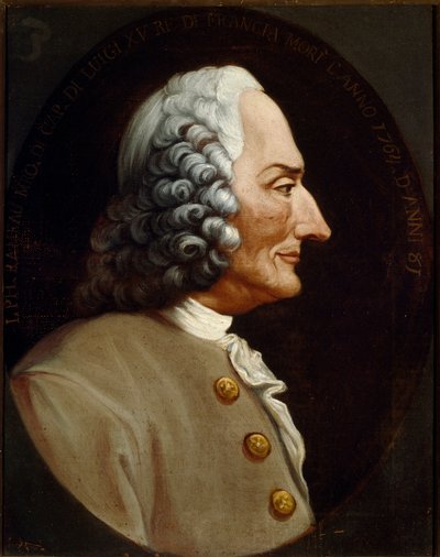 Portret van de Franse componist Jean Philippe (Jean-Philippe) Rameau (1683-1764) door Unknown artist