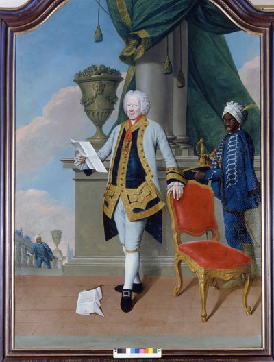 Portret van de Markies Antonio Litta (1700 - 1770), intieme adviseur van de Keizer. Anoniem schilderij. Privécollectie Milaan door Unknown artist