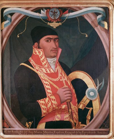 Portret van de Mexicaanse patriot Maria Morelos (1765-1815) door Unknown artist