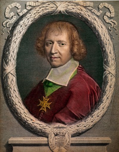 Portret van de kerkman Francois de Harlay, abt van Jumieges (1625-1695) Gravure uit de 17e eeuw Parijs, Musee Carnavalet door Unknown artist