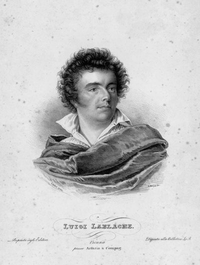 Portret van de Franse operazanger Luigi Lablache (1794-1858) Gravure uit de 19e eeuw door Unknown artist