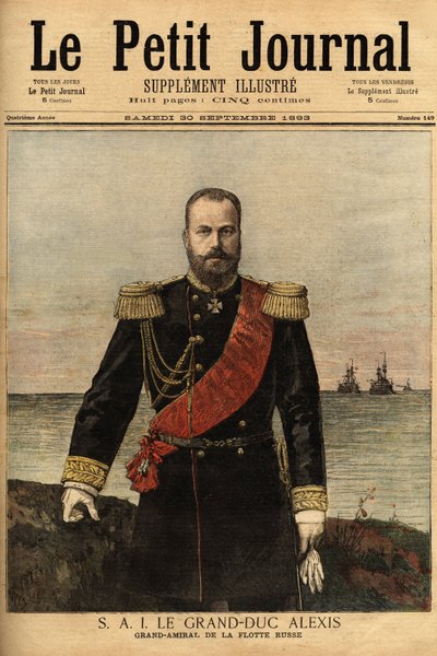 Portret van de grote admiraal van de Russische vloot, Groothertog Alexandrovich Romanov door Unknown artist