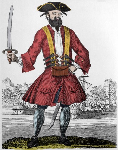 Portret van de piraat Edward Teach alias Zwartbaard door Unknown artist