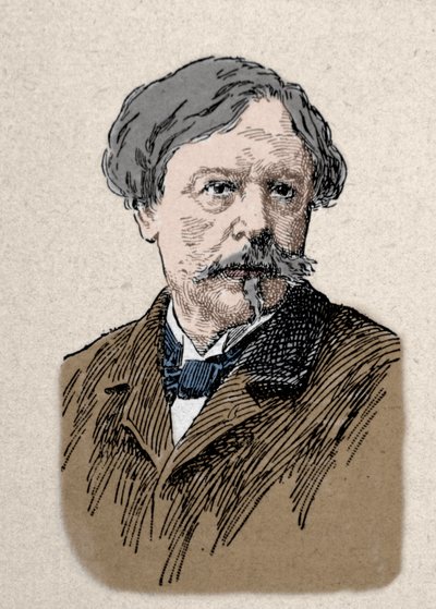 Portret van de schrijver Edmond de Goncourt (1822-1896) 19e eeuw door Unknown artist