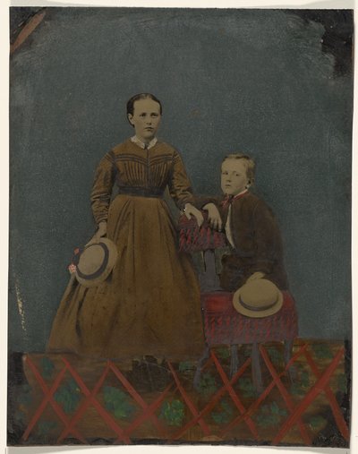 [Portret van jongen en meisje]. door Unknown artist