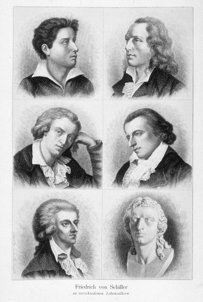 Portretten van Friedrich von Schiller (1759 - 1805). door Unknown artist
