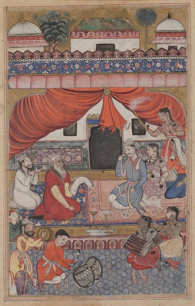 Voorbereiding voor het huwelijk van Mahmuda met de jonge vizier, uit een Tuti-nama (Verhalen van een Papegaai): Drieëndertigste Nacht door Unknown artist