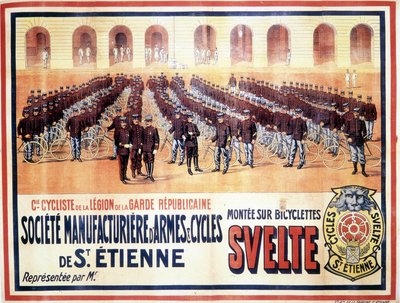 Presentatie van het fietsbedrijf van de Legioen van de Republikeinse Garde: Société manufacturière d