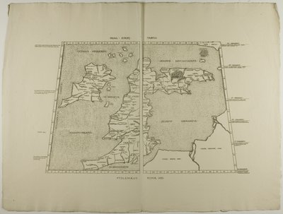 Prima Europa Tabula: Ptolemaeus Romae 1490 door Unknown artist