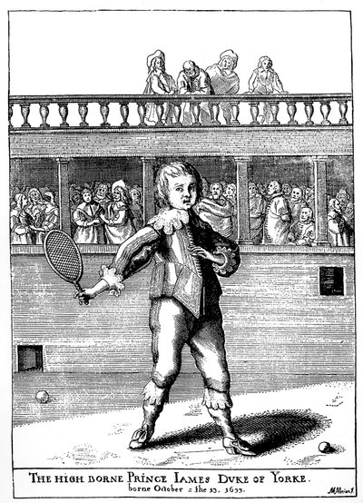 Prins James, Hertog van York (1633-1701) speelt palmspel, later teruggekeerd als James II van Engeland (James II Stuart) - in 