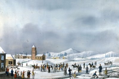 Gevangenen van de Russische campagne in overbrenging van Nerva naar Novgorod, maart 1814 Rome, Museo napoleonico door Unknown artist