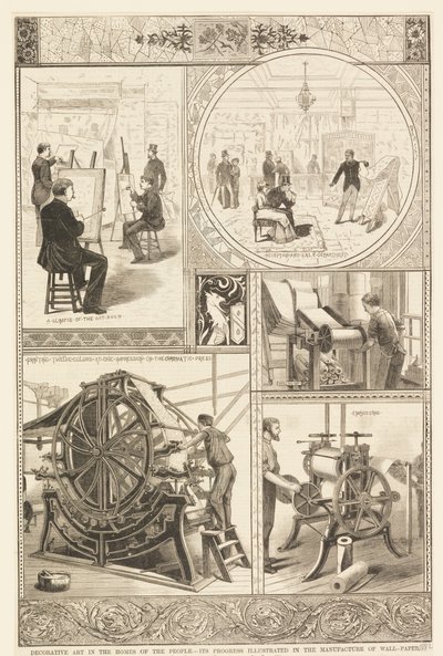 Processen van behangproductie door Unknown artist