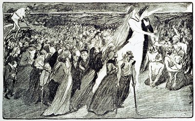 Processie tijdens de bedevaart in Lourdes (illustratie door Theophile Alexandre Steinlen) door Unknown artist