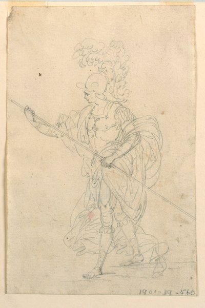 Ontwerp voor een Theatrale Kostuum van een Klassieke Krijger door Unknown artist