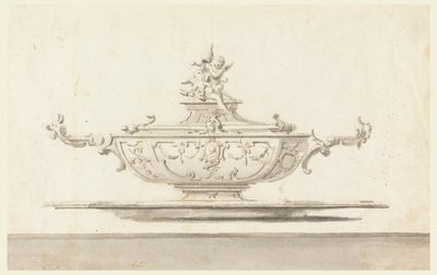 Project voor een terrine met pauselijk wapen. Bedoeld om in zilver te worden uitgevoerd. door Unknown artist