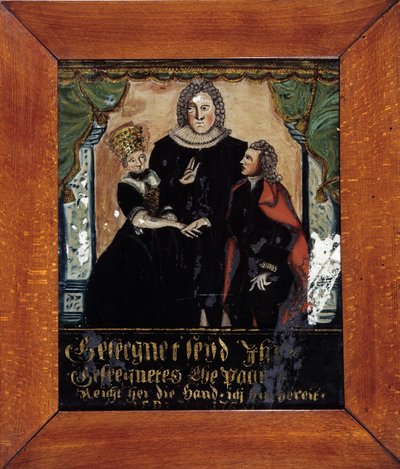 Protestantse bruiloft in de Elzas: de zegening van de echtgenoten door Unknown artist