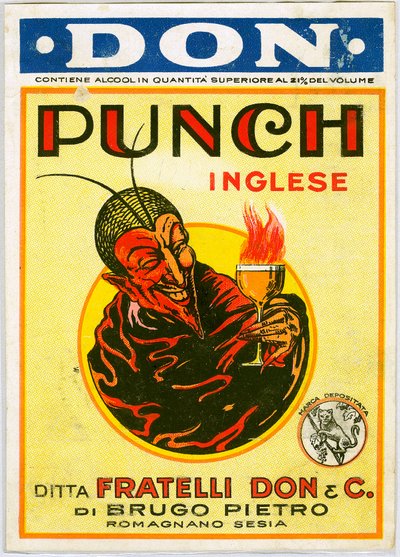Punch Engelse alcoholadvertentie met een duivel door Unknown artist