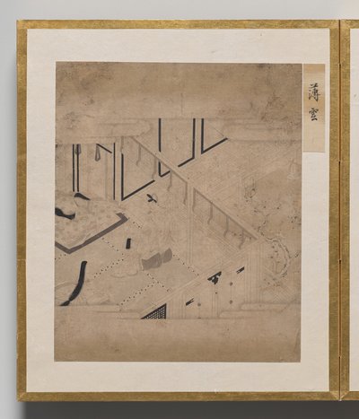 Wolkengordijn uit Album van Illustraties voor het Verhaal van Genji door Unknown artist