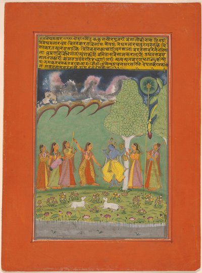 Rag Megh Malar, pagina uit een reeks muzikale Ragas (Ragamala) door Unknown artist