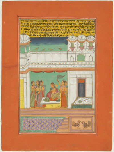 Ragini Bilaval, bladzijde uit een Jaipur Ragamala-set door Unknown artist