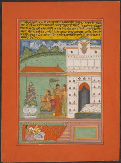 Ragini Gunakali, bladzijde uit een Jaipur Ragamala-set door Unknown artist