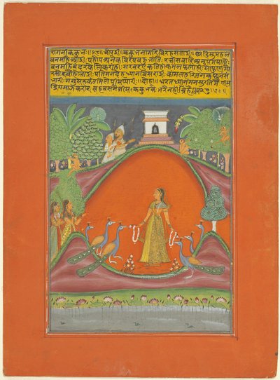 Ragini Kakubha, bladzijde uit een Jaipur Ragamala-set door Unknown artist