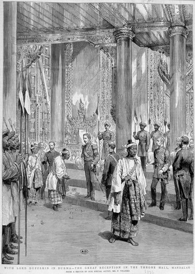 Ontvangst van Lord Dufferin door de koning van Birma door Unknown artist