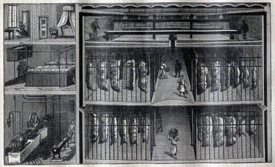 Koelruimtes voor vlees - Gravure uit 