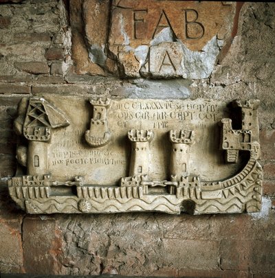 Reliëf dat de haven van Pisa voorstelt (13e eeuw) door Unknown artist